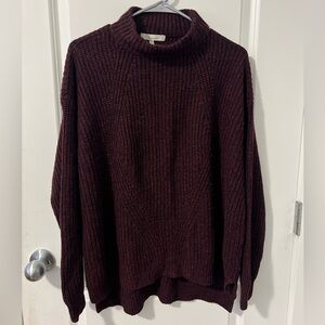 Peacocks Maroon Turtleneck Sweater
